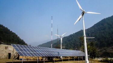 A 25 Kilowatt solar and wind hybrid plant in the village of Bhorleni in Makwanpur district of NepalDeepak Adhikari
