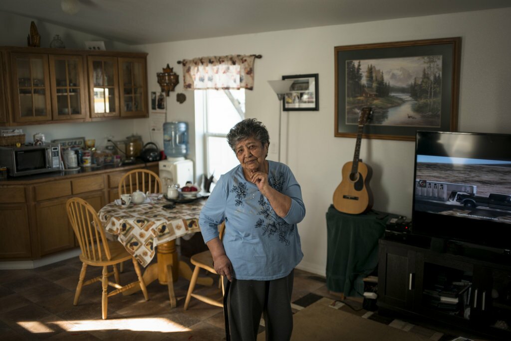 Violet Clarke, a member of the Fort McMurray First Nation, lives on a reserve in the Athabasca River oil sands area in Alberta. She says the water has become so polluted that she’s been warned not to eat more than three fish a week. Darren Hauck for Reveal