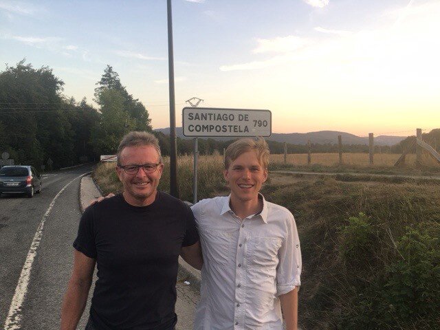 Discourse president Ian Gill can’t escape the media, even in Spain. Here he is pictured (left) after a chance encounter with Wall Street Journal reporter Sloan Dickey on the Camino de Santiago.