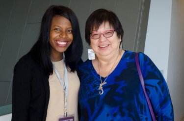 Nkiruka Avila, a Nigerian engineer completing her PhD in energy and resources at UC Berkeley, with Judith Kekinusuqs Sayers, strategic advisor and former chief of B.C.'s Hupacasath First Nation, at the WGSI OpenAccess Energy Summit.Michael Bennet