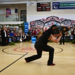 Raven Dancer. The theme of the potlatch was "Raven Always Sets Things Right."Trevor Jang